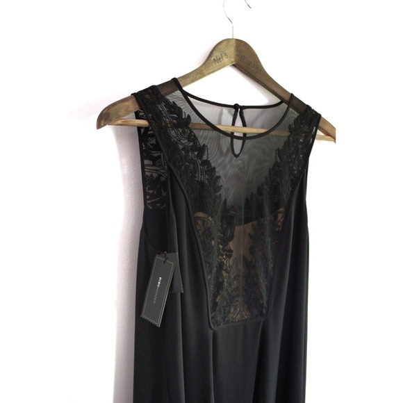 BCBGMaxazria NWT Cassidy Sleeveless Embroidered Lace High Low Dress 2 - Picture 5 of 8